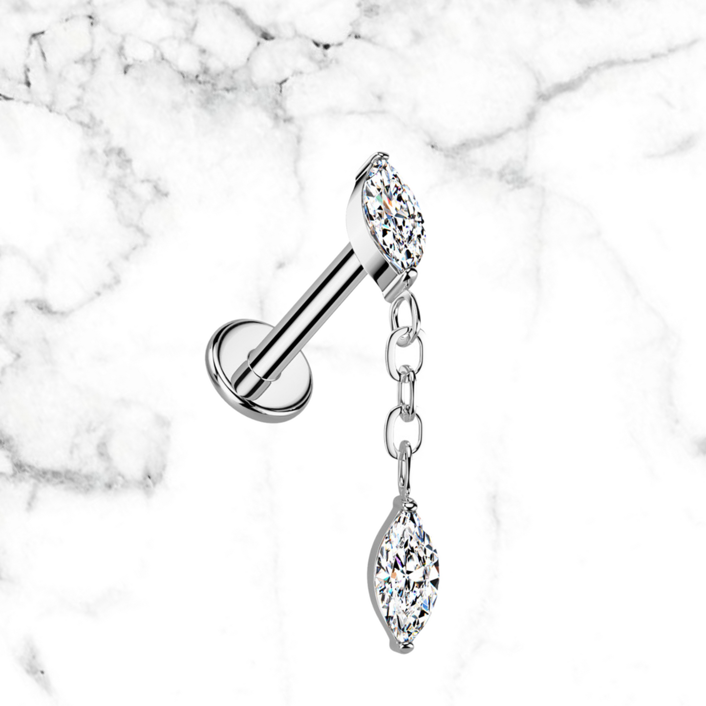 double marquis dangle stud