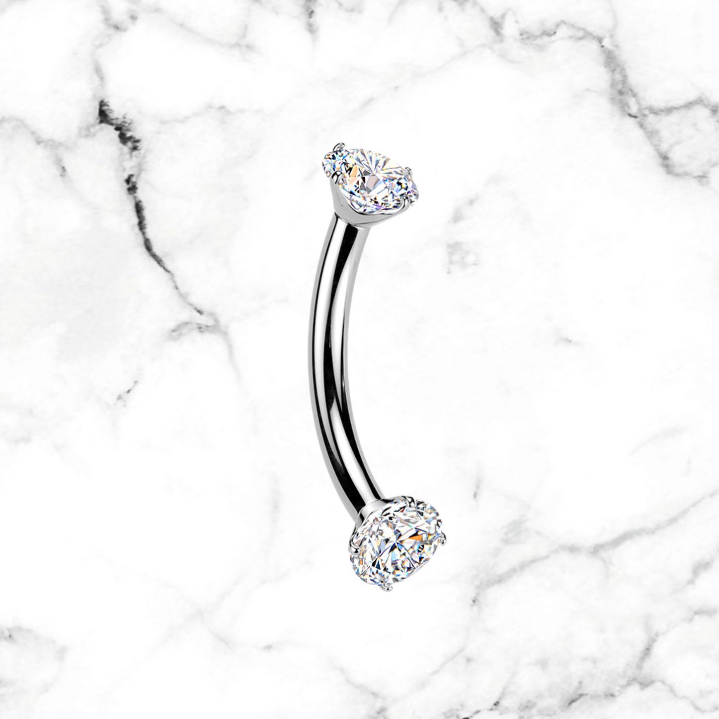 moissanite curved barbell