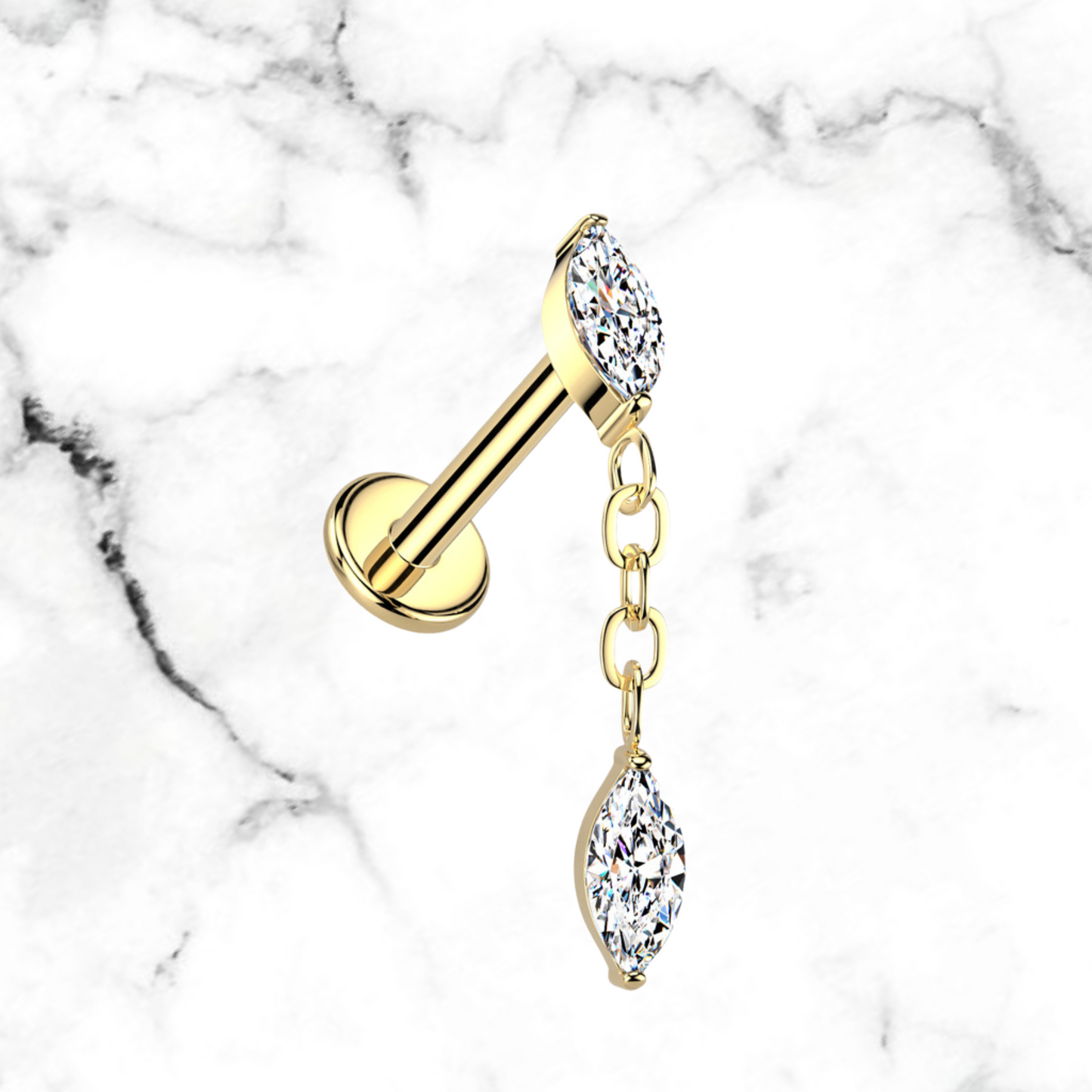double marquis dangle stud