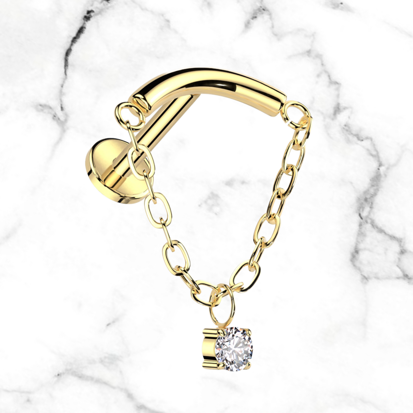 cz dangle arch stud