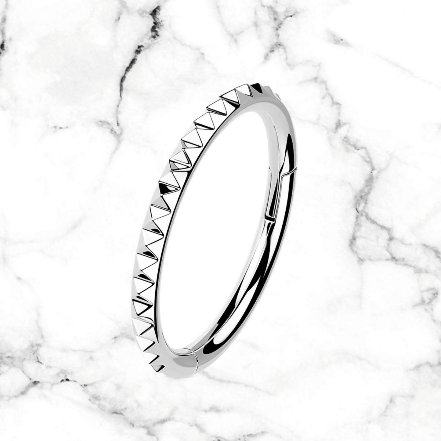 pyramid cut clicker hoop