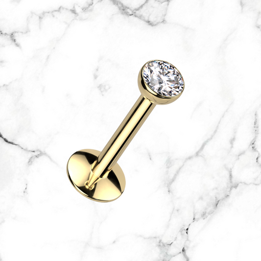 cz bezel set stud