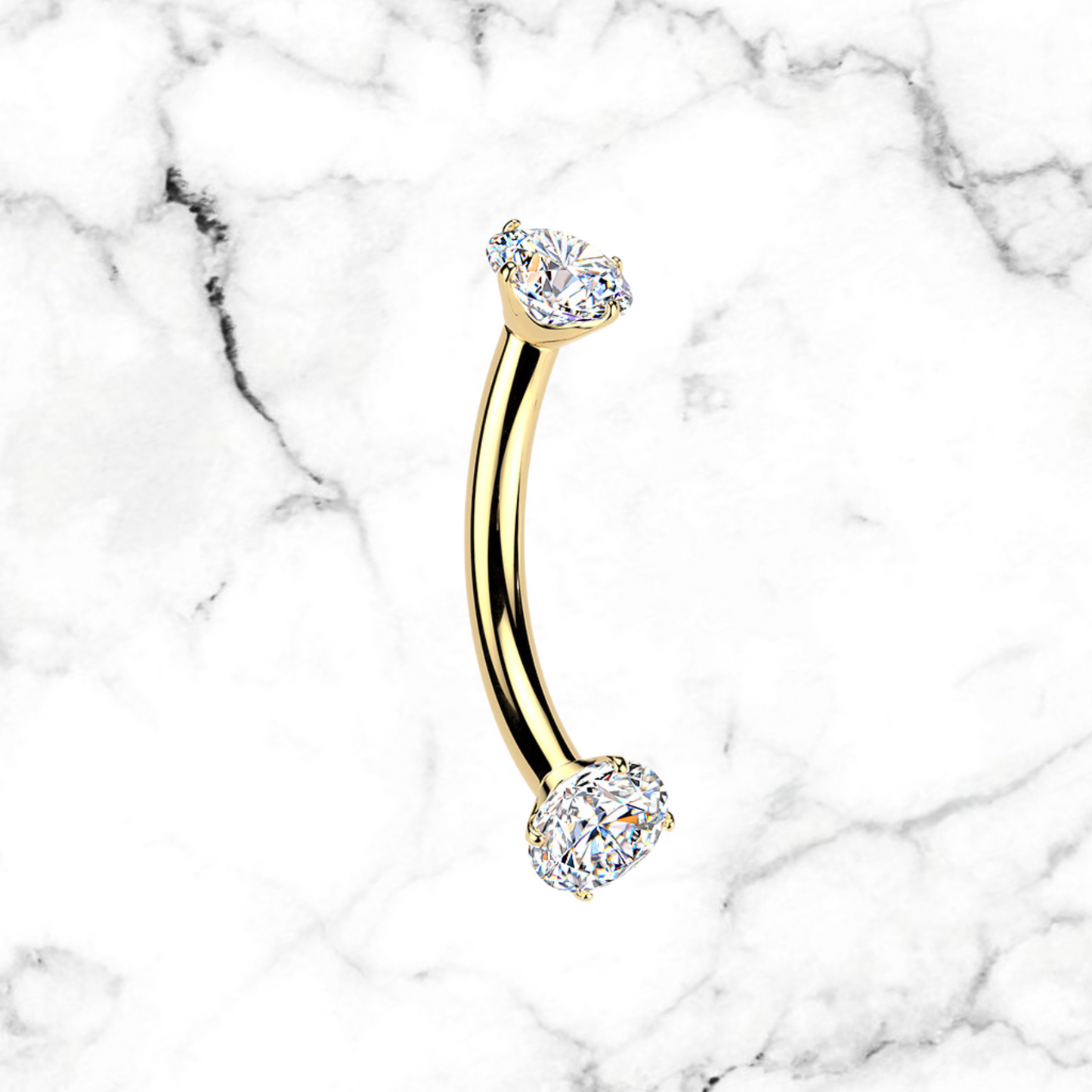 moissanite curved barbell