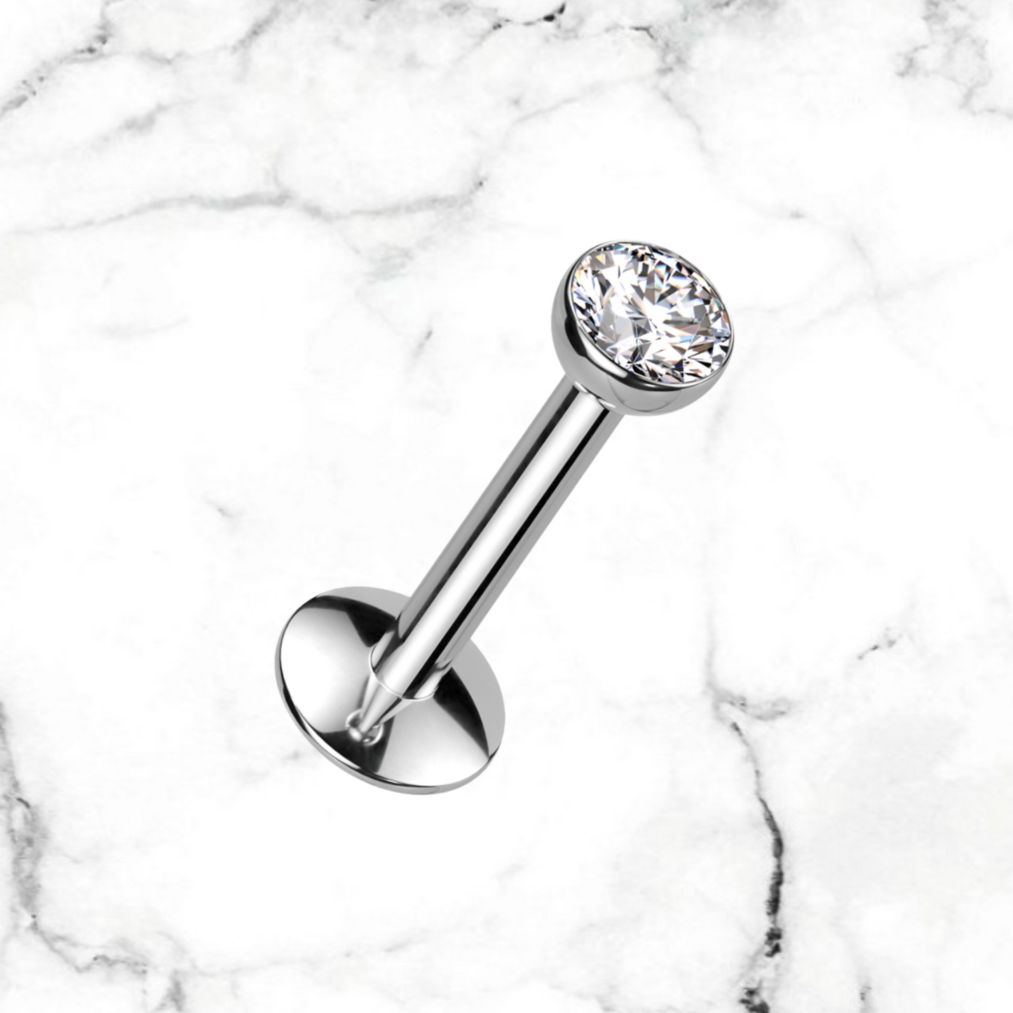 cz bezel set stud