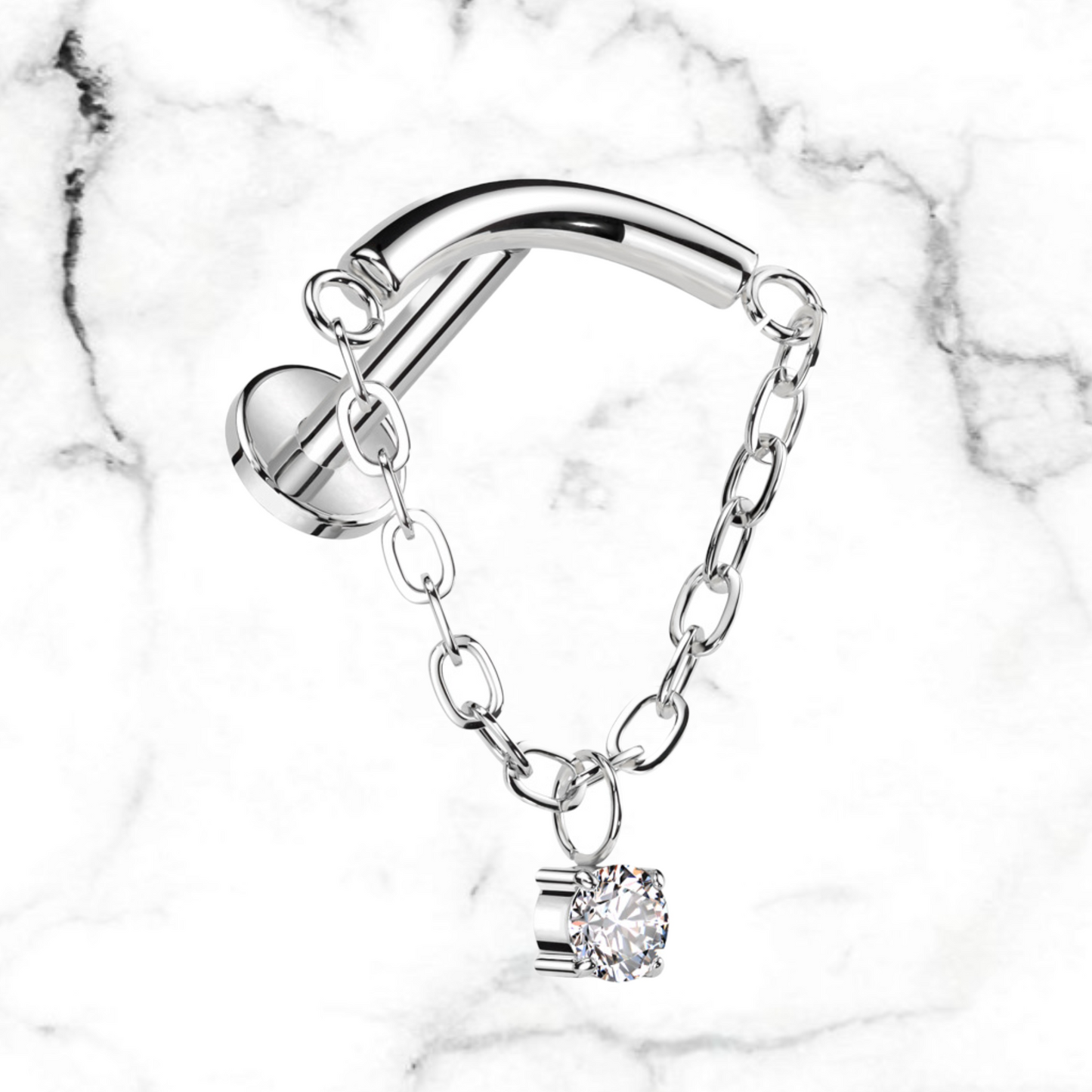 cz dangle arch stud